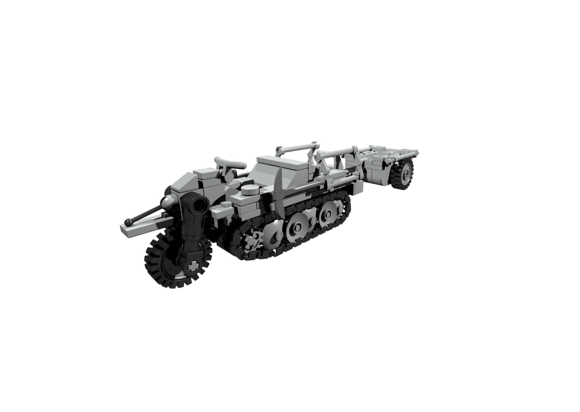 LEGO© WW2ドイツ軍NSUケッテンクラート 牽いん車付き